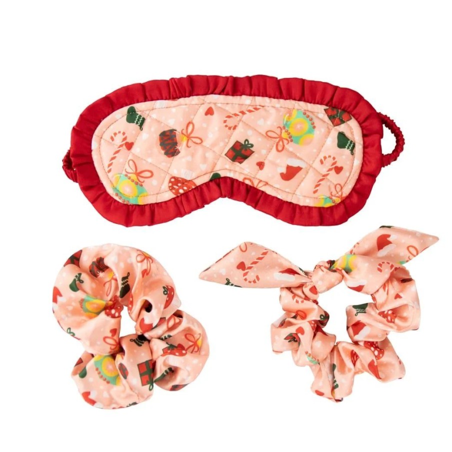 Casa E Accessori Vendula London Elastici Per Capelli E Mascherine Per Dormire | Vendula Grotto Christmas Satin Eyemask And Scrunchie Set