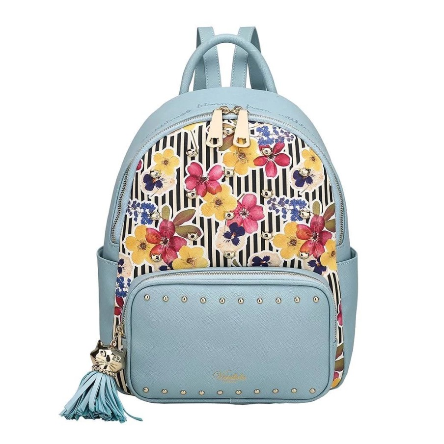 Borse Vendula London Zainetti | Zaino Borchiato Autumn Floral- Blu