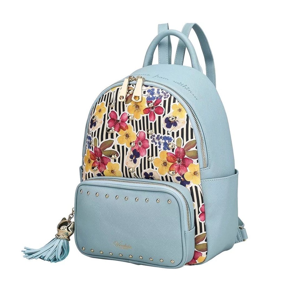 Borse Vendula London Zainetti | Zaino Borchiato Autumn Floral- Blu